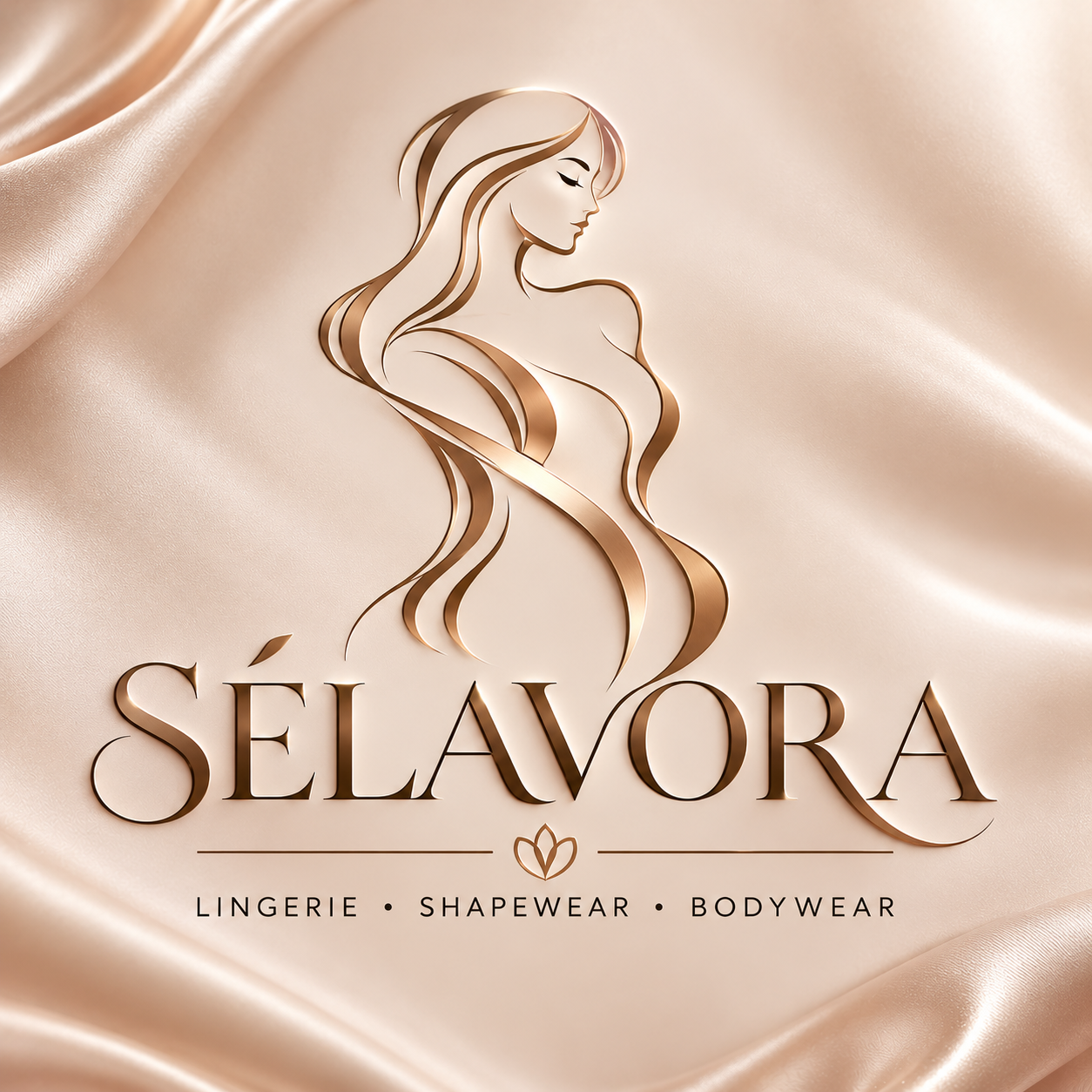 Logótipo SÉLAVORA em cetim rosé